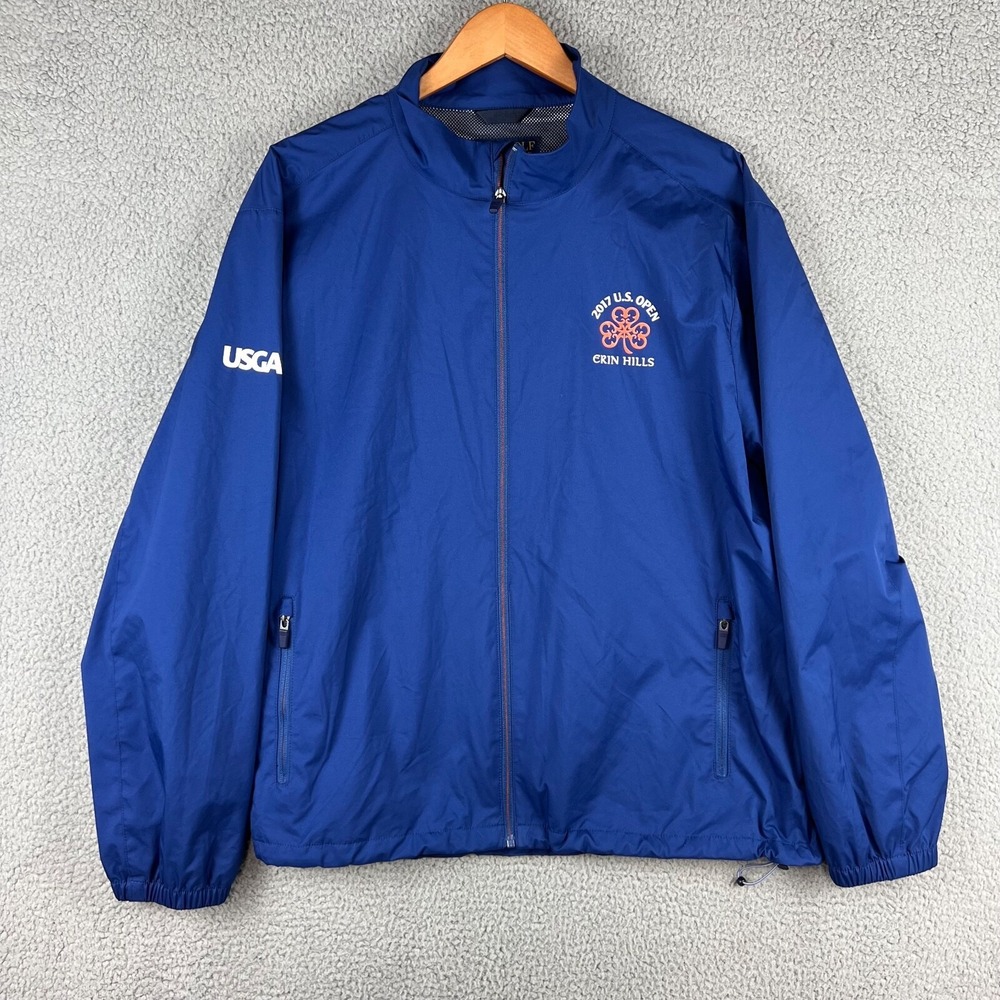 Polo Golf Ralph Lauren Windbreaker Jacket Mens Extra Large Blue 2017 US Open